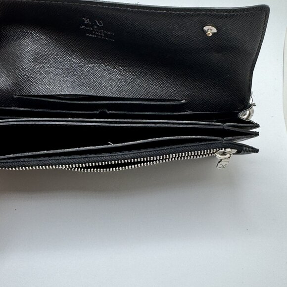 Louis Vuitton Black Checkered Wallet with Silver Chain - Picture 12 of 16